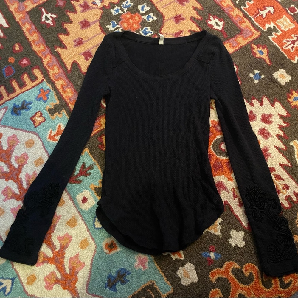 free people masquerade cuff thermal henley